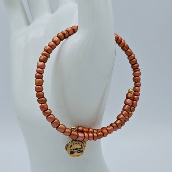 Alex & Ani Bracelet Charm Wrap VTG 66 Savannah Primal Spirit Russian Gold Orange - Picture 6 of 10